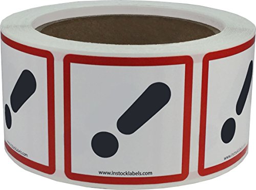 【中古】【未使用・未開封品】InStockLabels GHSピクトグラムラベルExclamation Mark 2?X 2インチ正方形500粘着ステッカー