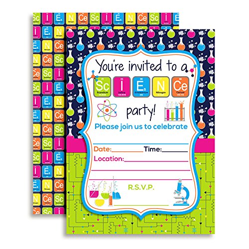 【中古】【未使用・未開封品】Science Themed Birthday Party Fill in Invitations set of 10 with envelopes