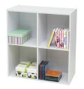 【中古】【未使用 未開封品】Kings Brand Furniture White Wood 4 Cube Organizer Storage Bookcase 141［並行輸入］