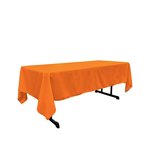 【中古】【未使用・未開封品】LA Linen TCpop60x108-OrangeP48 Polyester Poplin Rectangular Tableclo..