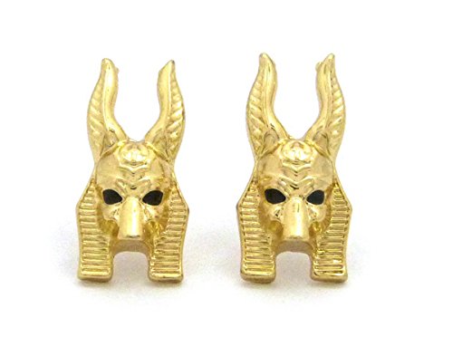 【中古】【未使用・未開封品】エジプト ゴッド アヌビス ヘッドピース ピアス ゴールドトーン