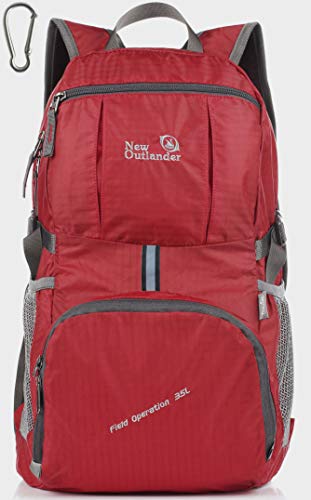 【中古】【未使用 未開封品】Outlander Packable Lightweight Travel Hiking Backpack Daypack (New Red) 141［並行輸入］