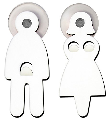 【中古】【未使用 未開封品】(White) - Lucore Happy Couple Man Woman Funny Hanging Hooks - Set 2 Pcs Novelty Gag His Her Wall Utility Hangers with Suction Cups