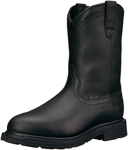 Pecos Type - 【中古】【未使用・未開封品】ARIAT メンズ シエラスチールトゥ ワークブーツ, Black, 9 Wide