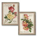 【中古】【未使用・未開封品】美しいヴィンテージフランス、パリローズフローラルSet ; 2つ11?x 14in Unframed紙ポスター