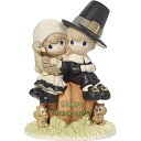 【中古】【未使用 未開封品】Precious Moments I Give Thanks Every Day For You ピルグリム 感謝祭 カップル 限定版 ビスク磁器フィギュア 179014