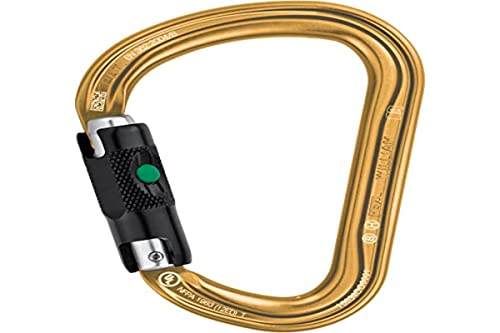 【中古】【未使用・未開封品】Petzl ウィリアムカラビナ 軽量 非対称 大容量 カラビナ ゴールド ボールロック