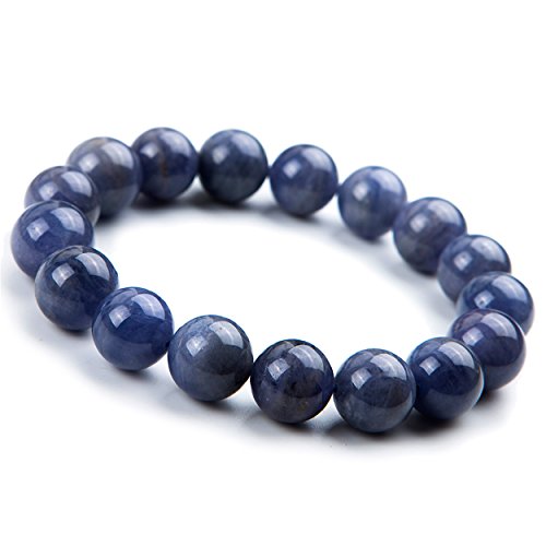 【中古】【未使用・未開封品】12?mm天然ブルータンザナイトZoisiteジェムストーンクリスタルラウンドビーズブレスレット