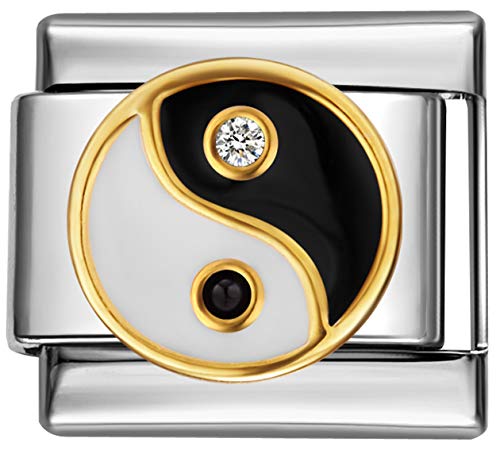 【中古】【未使用・未開封品】Yin Yang Chinese Symbolエナメルイタリアチャーム9?mm???1?x nc052?Singleリンクブレスレット