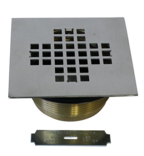 【中古】【未使用・未開封品】Westbrass D206BS 2インチ 真鍮シャワー排水口、4-1/4インチ。 正方形カバー。 D206BS-07 1