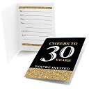 【中古】【未使用 未開封品】Adult 30th Birthday - Gold - Fill-In Birthday Party Invitations (8 count)