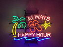 【中古】【未使用・未開封品】Urby ? Always Happy Hour Palm Tree Beer Bar Pub Neon Lightネオンサイン???優れた& Unique Handicraft 。u51 20 Inches