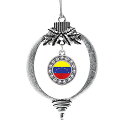 【中古】【未使用・未開封品】Inspiredシルバーベネズエラフラグ円Holidayクリスマスツリーオーナメント