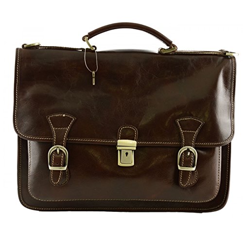 【中古】【未使用・未開封品】Made In Italy Leather Business Bag Color Dark Brown - Business Bag