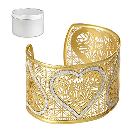 【中古】【未使用・未開封品】KONTURAスタッズHeartsカフブレスレットand Gift Tin???2?Pieceセット