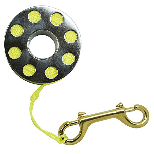 【中古】【未使用・未開封品】Scuba Choice Stainless Steel Finger Spool 100ft Dive Reel- Yellow Line 141［並行輸入］