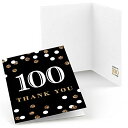 【中古】【未使用 未開封品】Adult 100th Birthday - Gold - Birthday Party Thank You Cards (8 count)