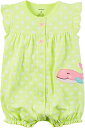 楽天AJIMURA-SHOP【中古】【未使用・未開封品】Carter's Carters Baby Girls Snap-Up Neon Romper Whale Dot, Green, 3M