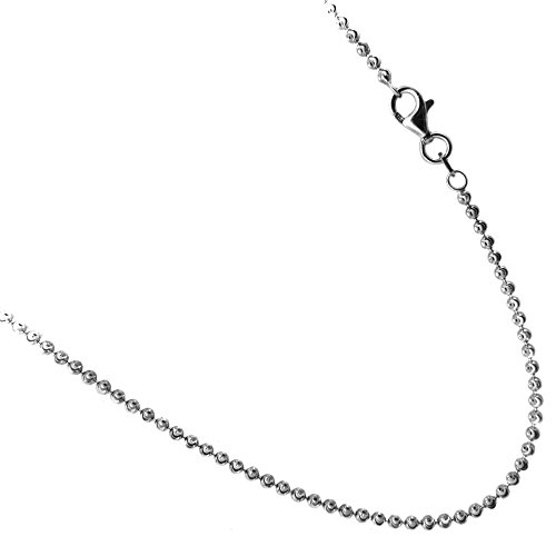 Necklaces, Braclets - 【中古】【未使用・未開封品】2?mmロジウムメッキoverスターリングシルバーmoon-cutネックレス。925チェーン。16,18,20,24,26,28,30インチ。