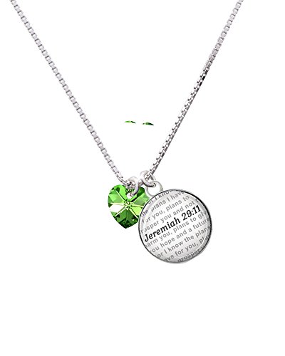 【中古】【未使用・未開封品】クリスタルハート???Bible verse Jeremiah 29?: 11ガラスドームNecklace , 18?