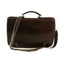 【中古】【未使用・未開封品】Made In Italy Genuine Leather Business Bag Color Brown - Business Bag