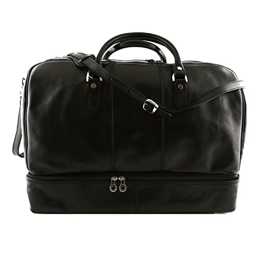 【中古】【未使用・未開封品】Made In Italy Genuine Leather Travel Bag Color Black - Travel Bag