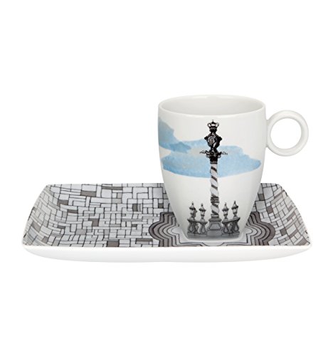 Vista Alegre Soul of Porto磁器コーヒーMug withトレイ