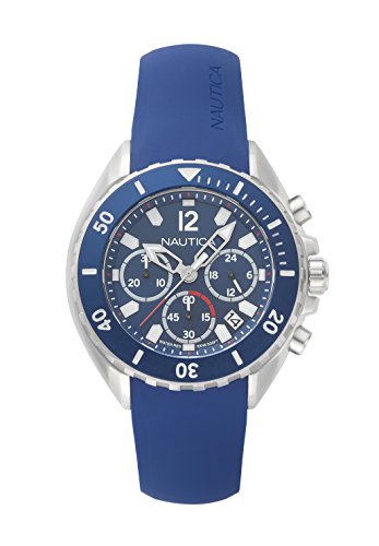 【中古】【未使用・未開封品】Nautica Men's New Port NAPNWP001 Blue Silicone Quartz Fashion Watch