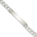 【中古】【未使用・未開封品】Black Bow Jewelry メンズ 9mm スターリングシルバー ポリッシュ彫刻可能 カーブリンク IDブレスレット 8.5...