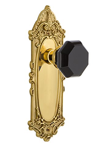 【中古】【未使用・未開封品】Nostalgic Warehouse 721342?VictorianプレートPassage Waldorfエメラルドドアノブ、Unlaquered真鍮、Passage???2.375