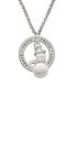 【中古】【未使用・未開封品】Silvertoneイミテーションパール雪だるま???Love Hope Faith Affirmationリングネックレス