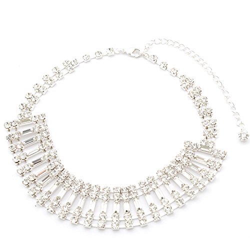 [Used] [Unused/Unopened] Topwholesalejewel Fashion Necklace Silver Plated Baguette Choker Necklace
