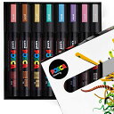 【中古】【未使用・未開封品】POSCA Colouring - PC-5M Metallic Set of 8 - In Gift Box