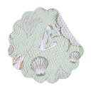 【中古】【未使用・未開封品】C&F Home Breezy Shores ラウンドプレースマット 4枚セット コットン キルト コースタル ビーチ リバーシブル...