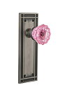 【中古】【未使用・未開封品】Nostalgic Warehouse 723391 ミッションプレート ダブルダミークリスタル ピンクガラスドアノブ アンティーク...
