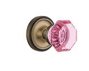 楽天AJIMURA-SHOP【中古】【未使用・未開封品】Nostalgic Warehouse 726089 Classic Rosette Interior Mortise Waldorf Pink Door Knob in Antique Brass