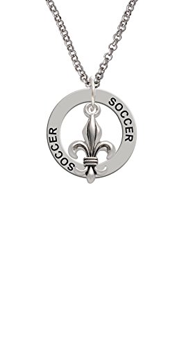 【中古】【未使用・未開封品】MediumアンティークFleur Di Lis???Soccer Affirmationリングネックレス