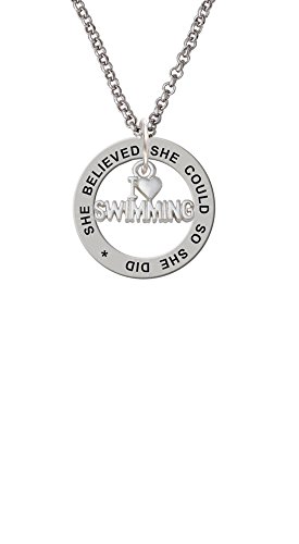 【中古】【未使用・未開封品】I Heart水泳???彼女は彼女は信じたcould Affirmationリングネックレス(4)