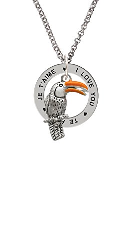 【中古】【未使用・未開封品】Silvertone Toucan???I Love You Affirmationリングネックレス