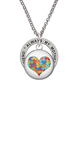 【中古】【未使用・未開封品】ドーム型パズルピースハート???常に私の母Affirmationリングネックレス