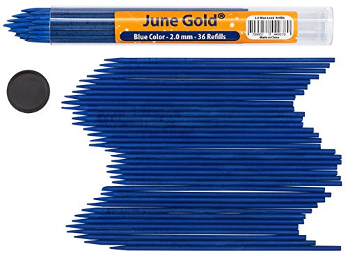 【中古】【未使用・未開封品】June Gold 36 ブルーカラー 2.0mm 替え芯 太字の太さでヘビーユース用 壊れにくい 便利なディスペンサー付き