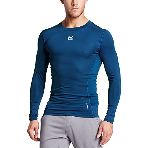 yÁzygpEJiz(Small, Estate Blue) - Mission Men's VaporActive Voltage Long Sleeve Compression Shirt, Estate Blue, Small