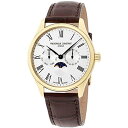 【中古】【未使用・未開封品】Frederique Constant FC260WR5B5 メンズ シルバー ダイヤル 腕時計 イエロー ゴールド レザー