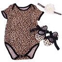 【中古】【未使用・未開封品】Reborn Baby Doll Leopard Romper Clothes Set for 20-22 Inch Reborns Newborn Girl Dolls Bodysuit Toy