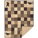 【中古】【未使用・未開封品】VHC Brands ケトルグローブアップリケ カラスと星 キルトスロー 60x50 プリミティブカントリーパッチワークデザイン カントリーブラックとクリー