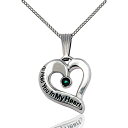 【中古】【未使用・未開封品】Bonyak Jewelry ピューター 「I'll Hold You in My Heart」メダル 5月のグリーンのスワロフスキーストーン付き