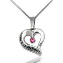 【中古】【未使用・未開封品】ピューター" I 'll Hold You In My Heart " Medal with aローズスワロフスキーストーン