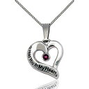 【中古】【未使用・未開封品】Bonyak Jewelry ピューター I'll Hold You in My Heart メダル 2月の紫色のスワロフスキーストーン付き