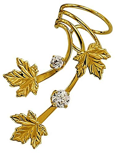 【中古】【未使用・未開封品】イヤーチャーム カエデの3つ葉 キュービックジルコニア2個 ロングウェー..