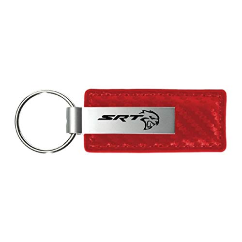 Dodge SRT ヘルキャット レッドカーボンファイバーレザーキーチェーン